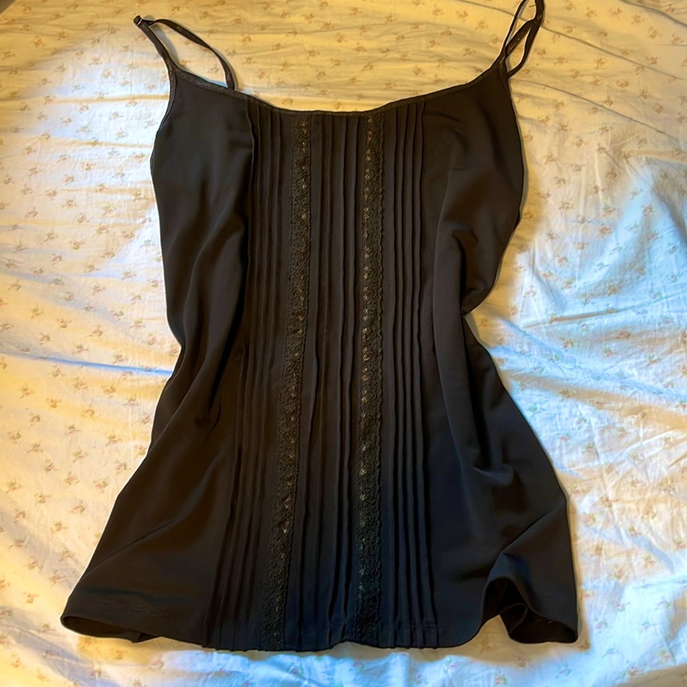 Brown y2k Grunge tank top with lace details <3
